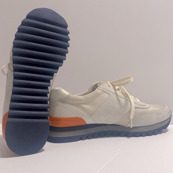 Tory Burch Color Block Orange & Cream Sneakers | Size: 7.5 - Picture 10 of 13